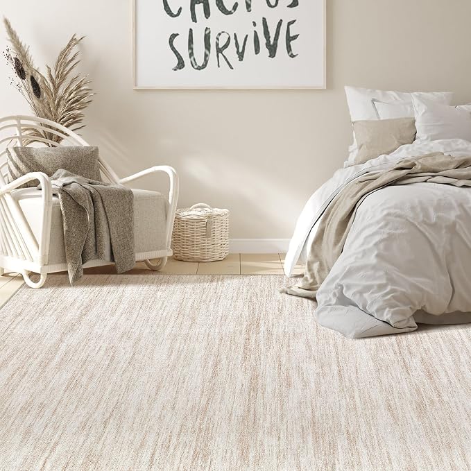 Nakagishi 9x12 Area Rugs Living Room: Washable Large Vintage Rug Neutral - Image 7