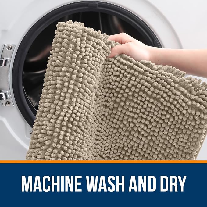 OLANLY Large Bathroom Rugs 50x30, Extra Soft Absorbent Chenille Bath Rugs - Image 5