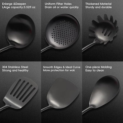 Izurok18/10 Stainless Steel Kitchen Utensils Set, 10 Piece Cooking Utensils - Image 6