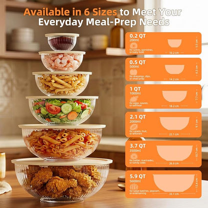 Jelife Glass Mixing Bowls with Lids Sets - Image 3