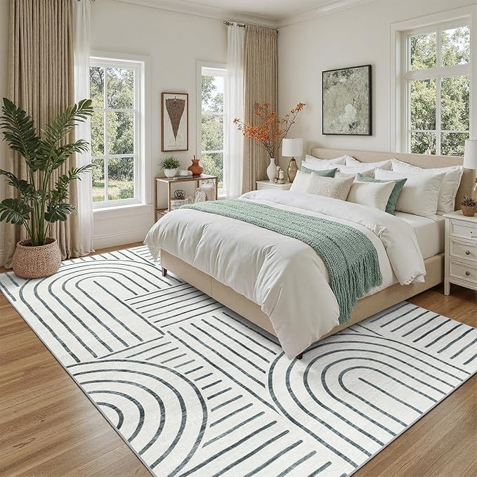 DCX Abstract Machine Washable 5x7 Rug, Soft Low Pile Non Slip Carpet, Kid & Pet - Image 5