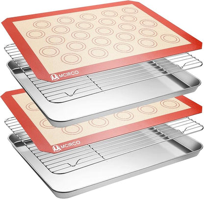 MCIRCO 6 Piece Stainless Steel Baking Sheet by MMCIRCO