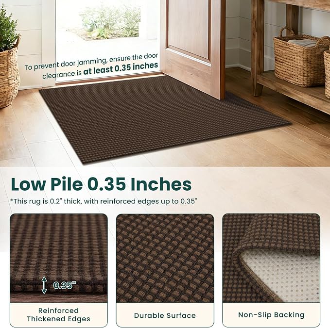 KOZYFLY Woven 2x7 Washable Kitchen Runner Rug, Non Slip Runners - Image 4