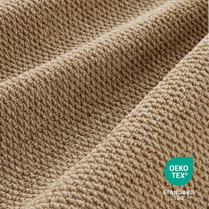 Faux Jute Area Rug 5'x7', Washable & Non-Slip, Taupe | 0.27" Low Pile Easy Jute - Image 3