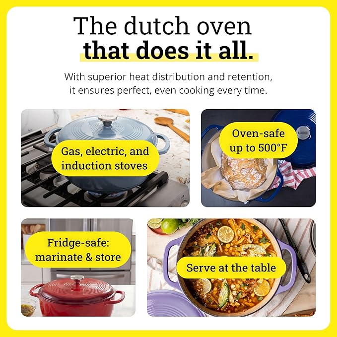 Lodge Essential Enamel Cast Iron Dutch Oven - Image 5