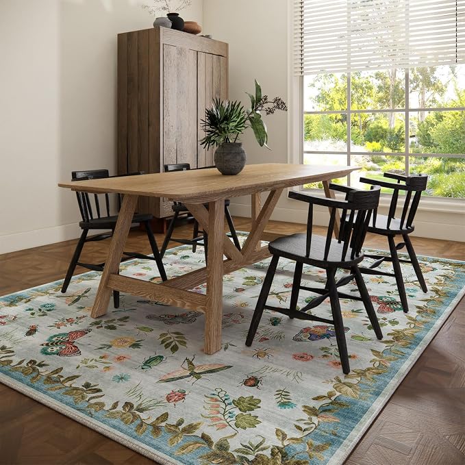 Machine Washable Rugs for Living Room: 6x9 Area Rugs Stain Resistant Non Slip - Image 6