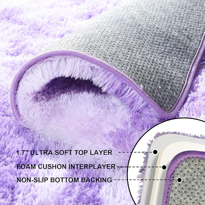 4x6 Rugs for Bedroom, Fluffy Area Rugs for Living Room, Small Fuzzy Shag Soft - Image 3