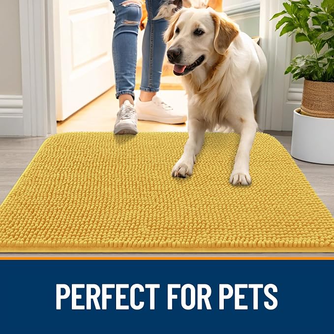 OLANLY Dog Door Mat for Muddy Paws 36x24, Absorbs Moisture and Dirt, Absorbent - Image 6