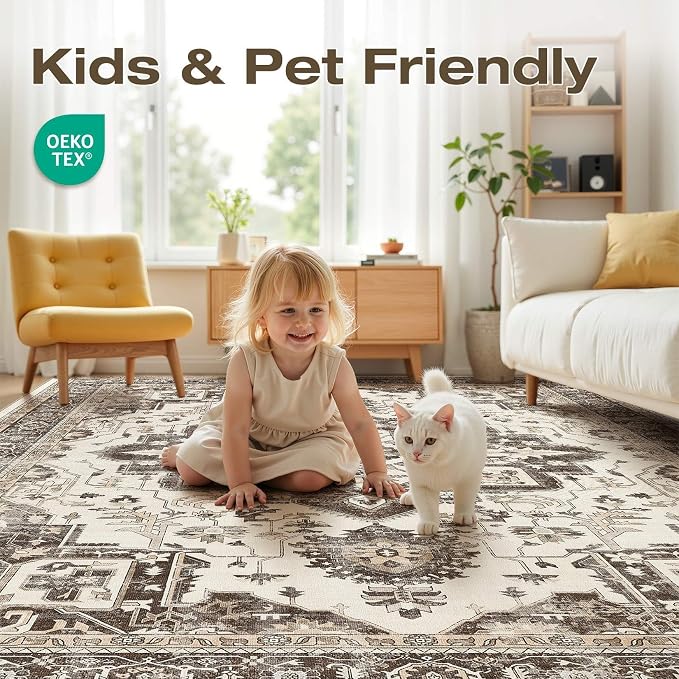 Washable 5x7 Area Rug for Living Room - Image 4
