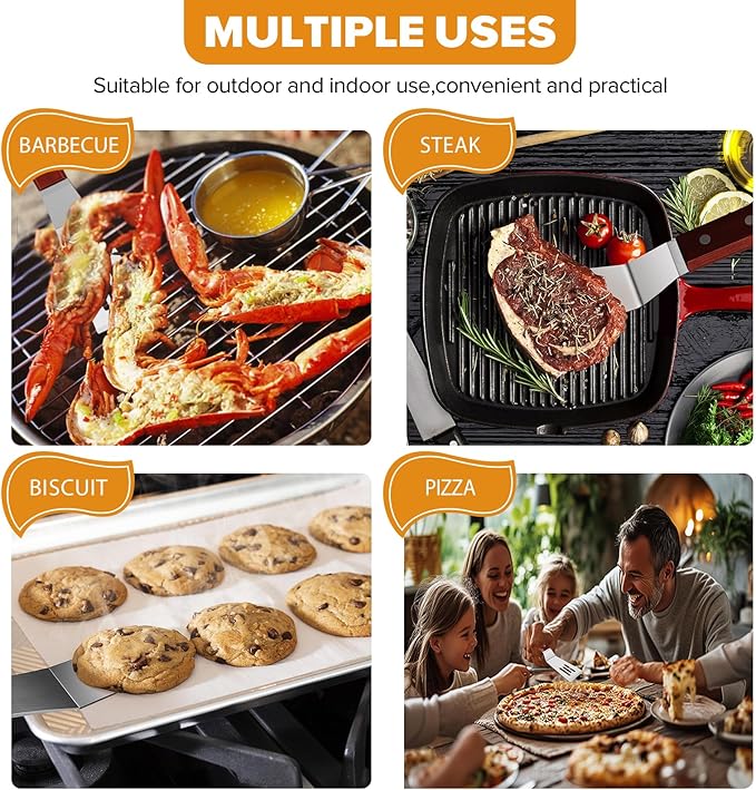 Small Metal Spatula Set for Cast Iron Skillet, Mini Wooden Spatulas for Kitchen - Image 5
