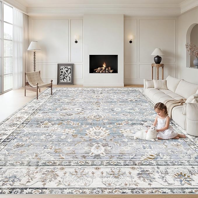 XLUEZ Area Rug 10x14 Living Room Rugs, Machine Washable Vintage Distressed Boho by XLUEZ