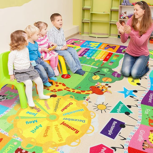 7x10 Playroom Rugs for Kids Washable, Educational and Fun Playmat - Image 2
