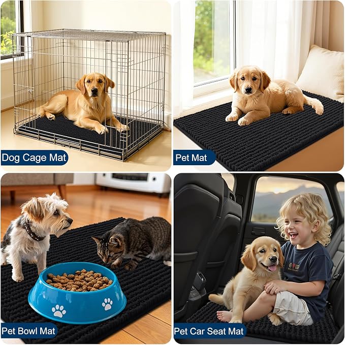 OLANLY Dog Door Mat for Muddy Paws 36x24, Ultra Absorbent Chenille Mud Doormat - Image 7