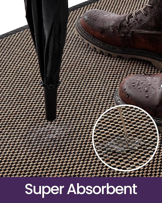 DEXI Ultra Thin Entryway Indoor Door Mat 32x48, Non Slip Rubber Backing Inside - Image 6