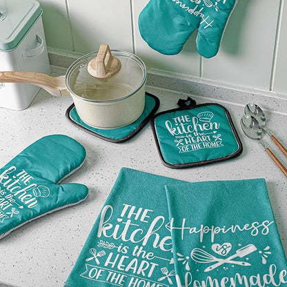 Sratte 6 Pcs Kitchen Decor Accessories Set Farmhouse Towels Pot Holders Oven - Image 7