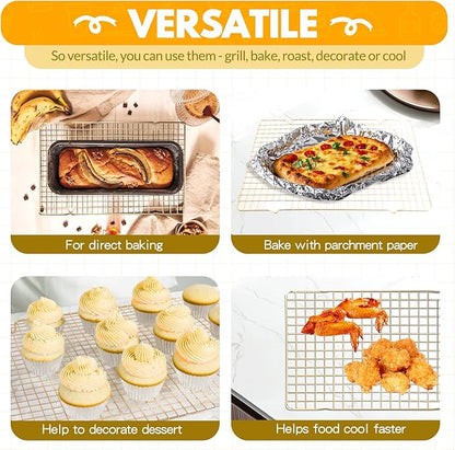 2 PCS Cooling Racks for Cooking and Baking, 14.8x10 Inches Stainless Steel - Image 3