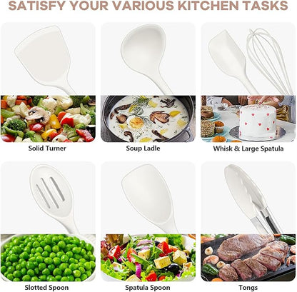 TeamFar Kitchen Cooking Utensils, 446°F Heat Resistant Kitchen Gadgets Tools - Image 6