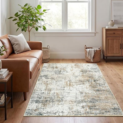 3x5 Area Rug Non-Slip, Machine Washable Soft Low Pile Small Rugs by Carpelux