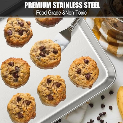 Baking Sheet Cookie Sheet Set of 2, Umite Chef Stainless Steel Baking Pans Tray - Image 5