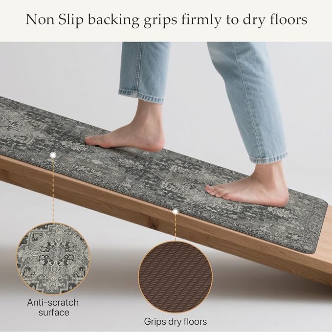 GENIMO Kitchen Mats for Floor 2PCs, Washable Anti Fatigue Mat for Cushioned - Image 4