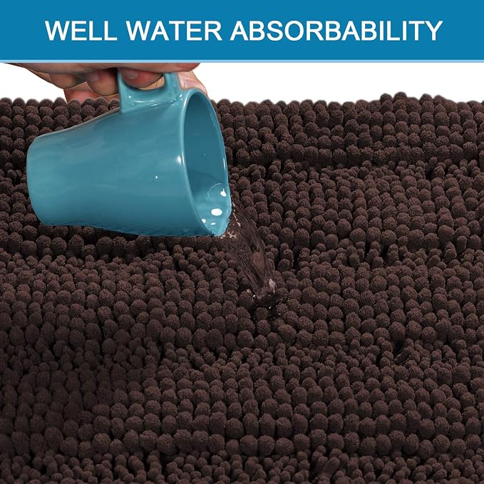 H.VERSAILTEX Bath Rugs for Bathroom Non Slip Bath Mats Extra Thick Chenille - Image 5