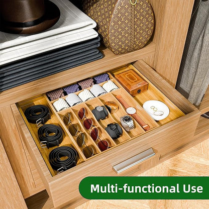 Simple Trending Bamboo Kitchen Drawer Organizer, Expandable Silverware Organizer - Image 9