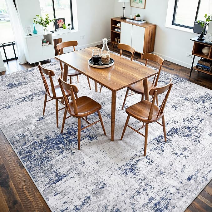 Area Rugs 9x12 Living Room: Large Modern Abstract Washable Rug Soft Indoor Anti - Image 6