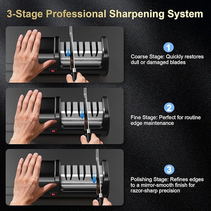 Knife Sharpener Electric for Kitchen Knives, - Image 7