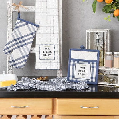DII Home Sweet Farmhouse Kitchen Collection, Potholder/Oven Mitt/Dishtowel Set - Image 4