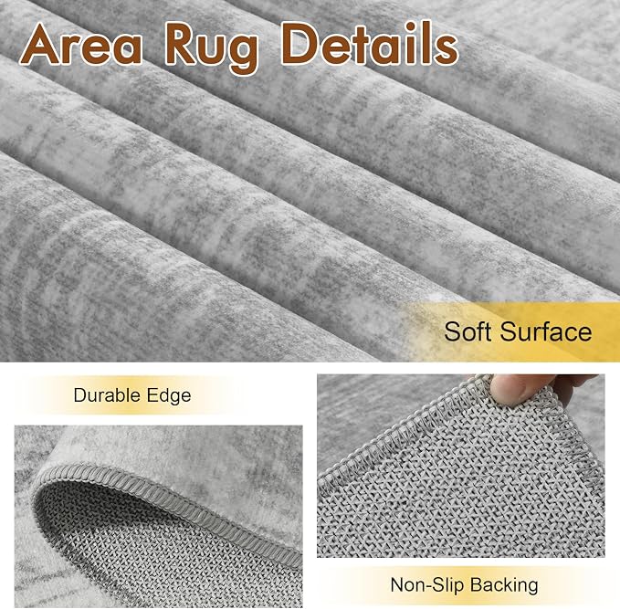 4x6 Ft Area Rugs for Living Room, Soft Non-Slip Washable Rugs Modern Abstract - Image 6