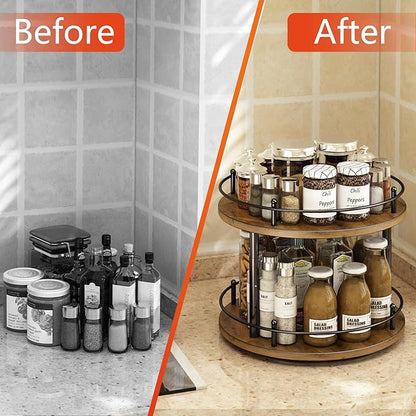 2 Tier Lazy Susan Organizer, 2-Tier Spinning Spice Rack - Image 4