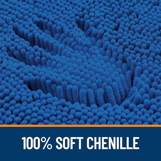OLANLY Small Bathroom Rugs 24x16, Soft Absorbent Chenille Bath Rugs, Rubber - Image 4