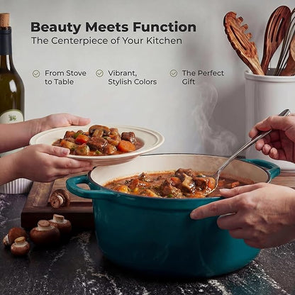 Zulay Kitchen 5 Quart Enameled Cast Iron Dutch Oven Pot - Image 7