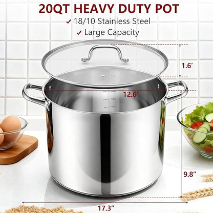 Herogo 20-Quart 18/10 Stainless Steel Stock Pot - Image 2
