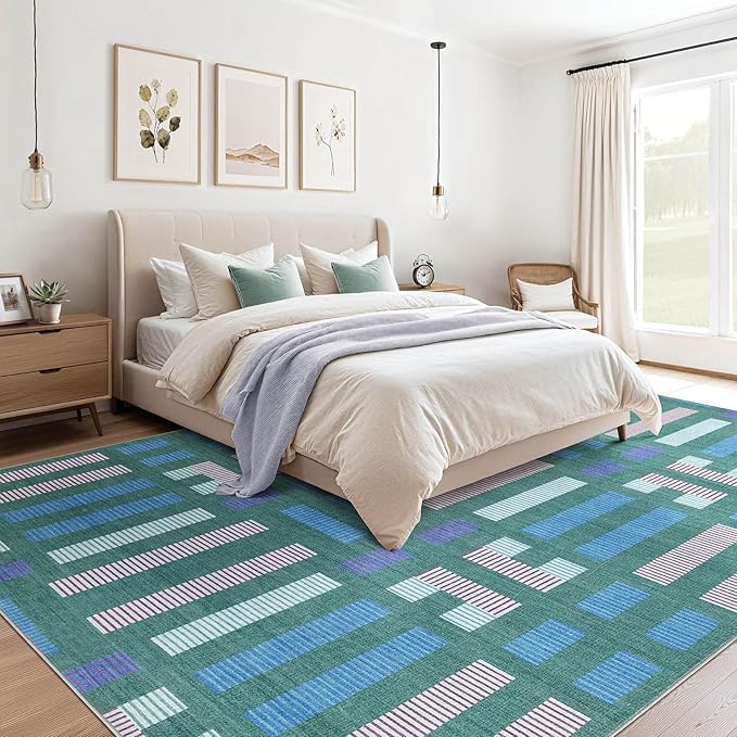 cotiled 10x12 Area Rugs Living Room Rug: Washable Boho Rugs - Image 3