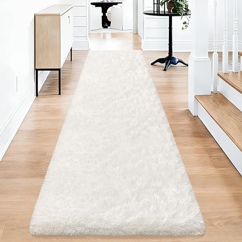 2x10 Feet White Soft Runner Rug by TENNOLA