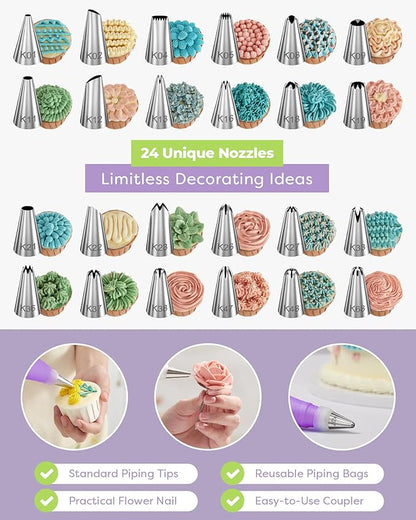 Kootek 32-Piece Piping Bags and Tips Set - Image 2