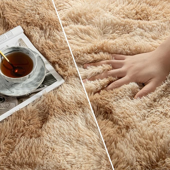 Deerhoo Large Shag Area Rugs 6 x 9, Tie-Dyed Plush Fuzzy Rugs - Image 3