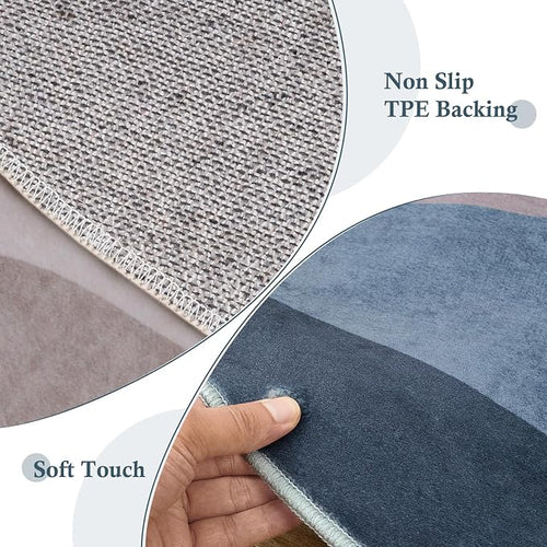 Abstract Round Rugs for Living Room, Circlr Area Rug for Bedroom 8ft Non Slip - Image 2