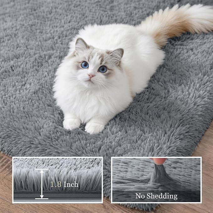 Fluffy Area Rugs 9x12 Living Room Bedroom: Ultra Soft Shag Rug Upgrade Non-Slip - Image 5