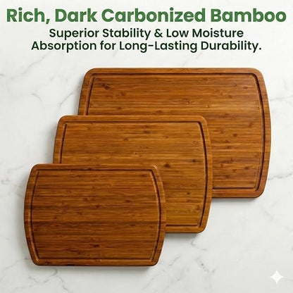Greener Chef Luxury Bamboo Cutting Board 3-Piece Set - Image 2