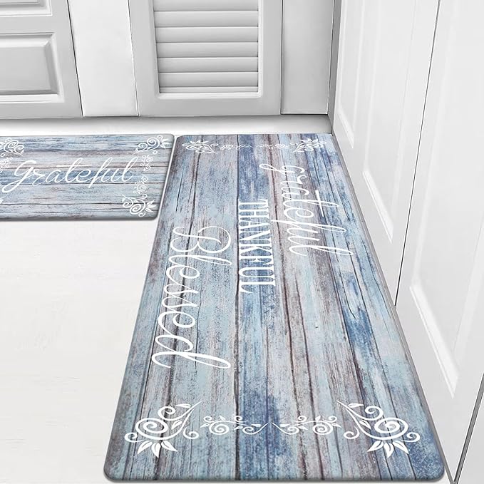 HEBE Anti Fatigue Kitchen Mat Set of 2 Non Slip Cushioned Kitchen Mats by HEBE
