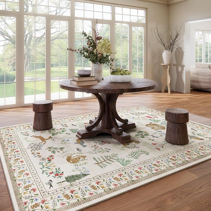 8x10 Area Rugs for Living Room: Washable Bedroom Rug Boho Stain Resistant Non - Image 7