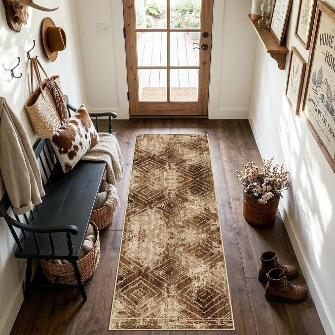 BESTSWEETIE Area Rug 2x6 Rug Machine Washable Non-Slip Low Pile Print Pattern by BESTSWEETIE