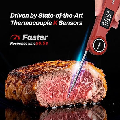 Instant Read Meat Thermometer, GrillBliss USB-C Rechargeable Digital Food - Image 2