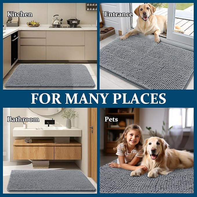 OLANLY Dog Door Mat for Muddy Paws 47x20, Absorbs Moisture and Dirt, Absorbent - Image 8