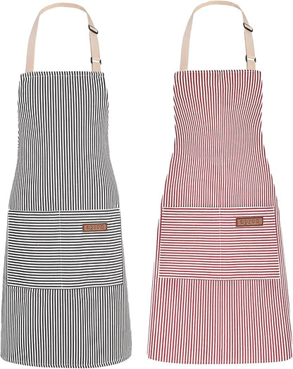 2Pack Adjustable Kitchen Apron for Women Men by ZAIORD