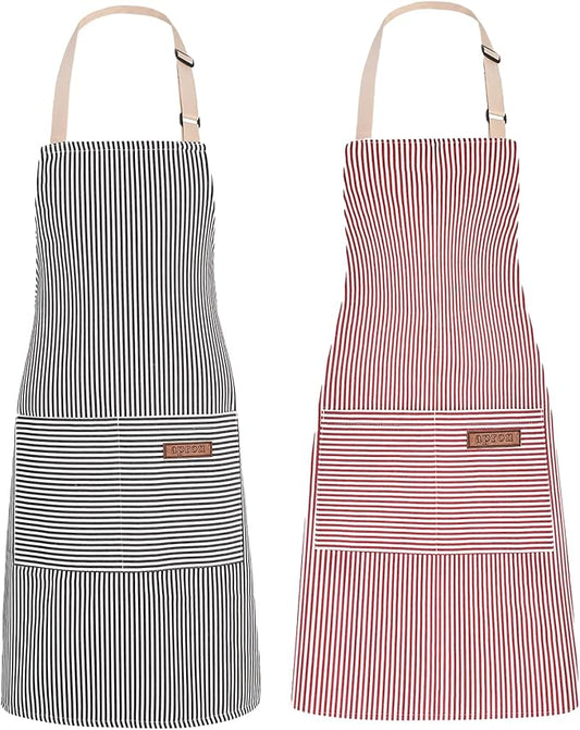 2Pack Adjustable Kitchen Apron for Women Men by ZAIORD