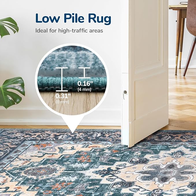 Lessymo Area Rug 5x7, Machine Washable Area Rugs, Super Soft Faux-Wool Area Rugs - Image 5