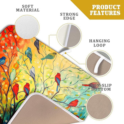 Colorful Spring Summer Tree Bird Dish Drying Mats - Image 4